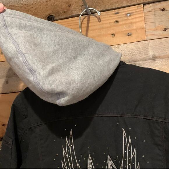 Harley-Davidson 3in1 Hoodie Lined Moto Jacket With Rivet Logo Detail Black Sz S - Picture 11 of 16